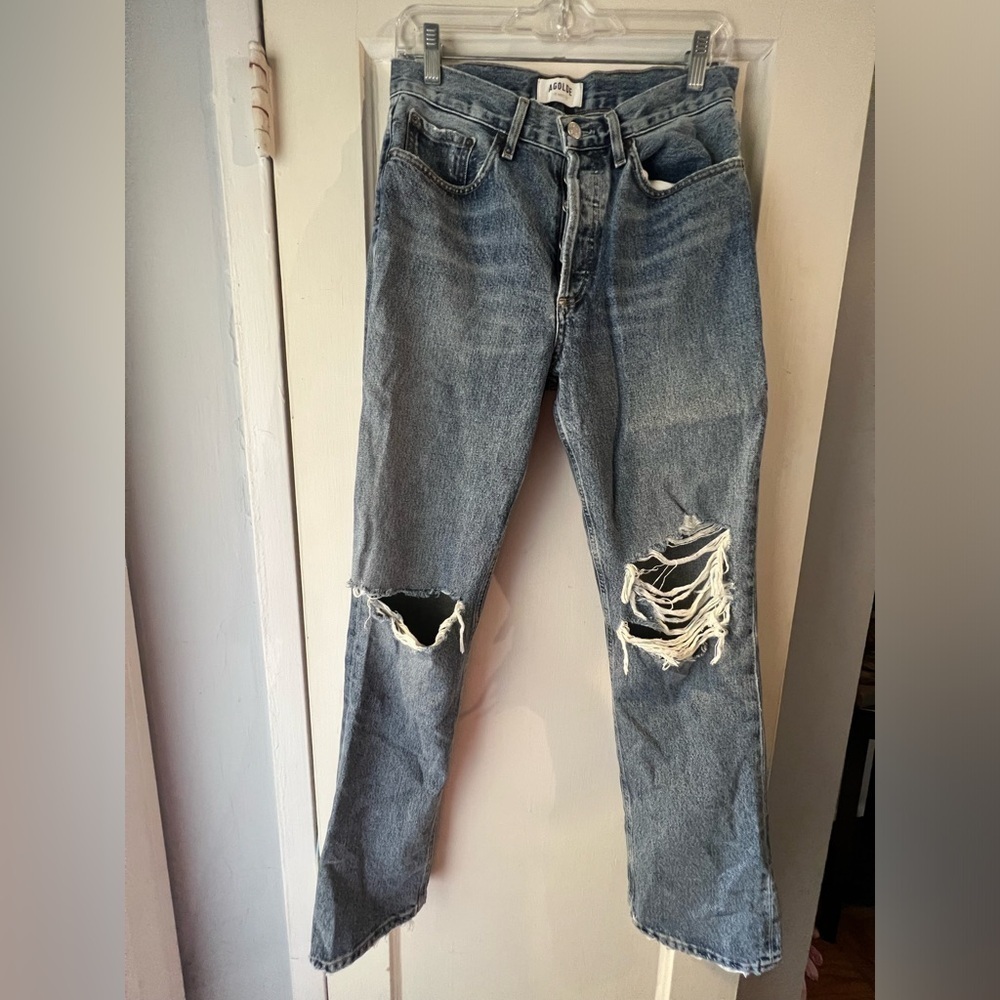 AGOLDE Lana High-Rise Vintage Straight-Leg Jeans in Backdrop 26 - Picture 8 of 9